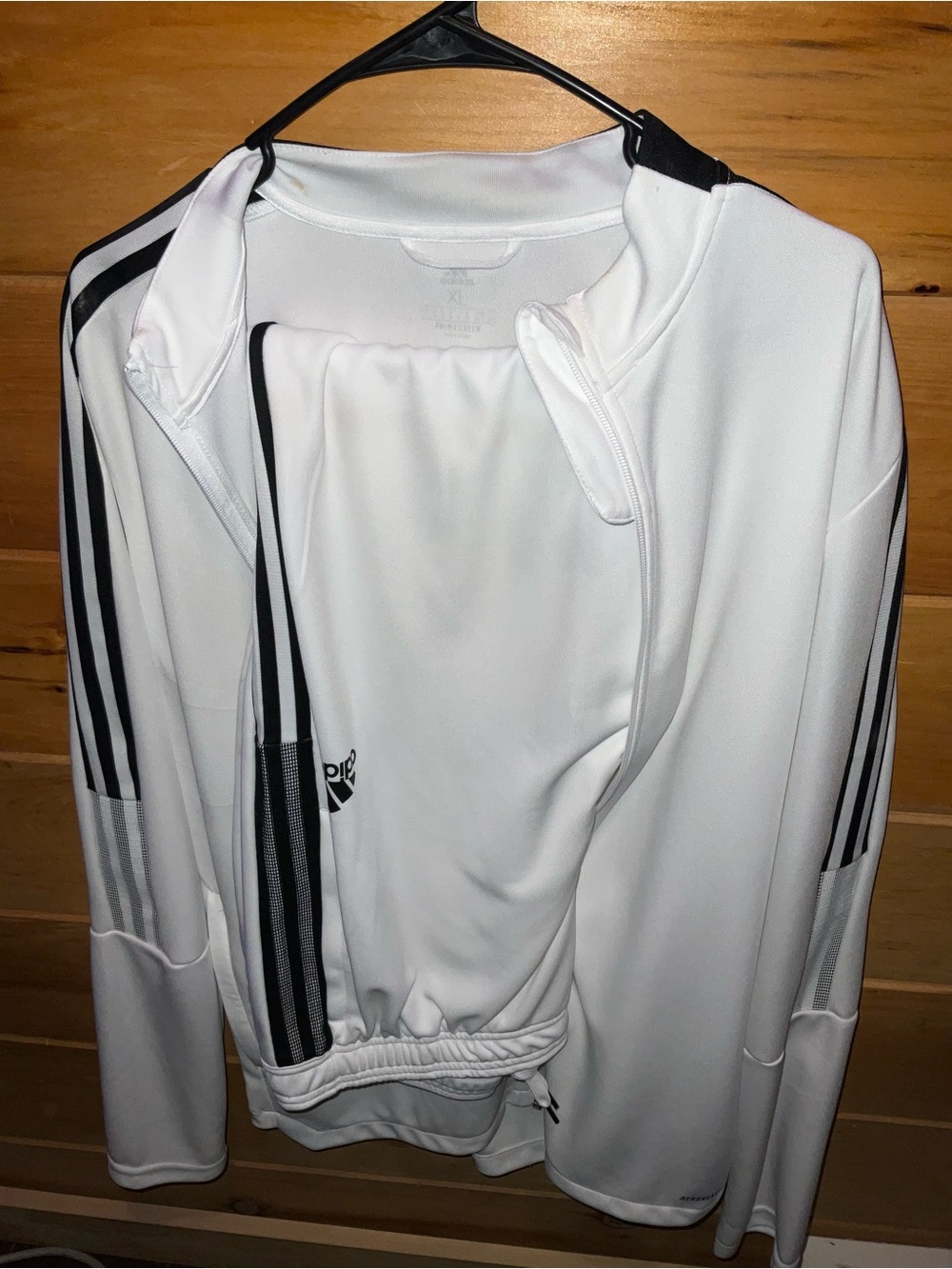 adidas White & Black Three-Stripe Track Pants